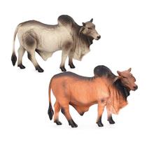 Conjunto de estatuetas realistas de bisontes e touros, 2 peças, modelos de vaca selvagem em PVC Conjunto de estatuetas realistas de bisontes e touros, 2 peças, modelos de vaca selvagem em PVC