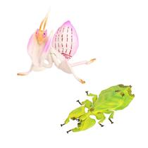 Conjunto de estatuetas realistas de orquídea louva-deus e inseto foliar x2 Conjunto de estatuetas realistas de orquídea louva-deus e inseto foliar x2