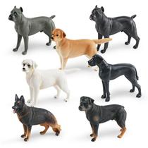 Conjunto de estatuetas Realistic Dog, 7 peças de PVC com pastor, Rottweiler Conjunto de estatuetas Realistic Dog, 7 peças de PVC com pastor, Rottweiler