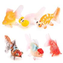 Conjunto de estatuetas Realistic Goldfish, 6 peças, modelo de peixe de aquário em PVC Conjunto de estatuetas Realistic Goldfish, 6 peças, modelo de peixe de aquário em PVC