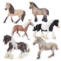 Conjunto de estatuetas Realistic Horse, 6 peças, PVC, modelos de animais para crianças