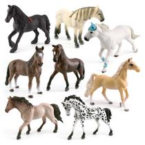 Conjunto de estatuetas Realistic Horse, 8 peças, modelos de animais em PVC