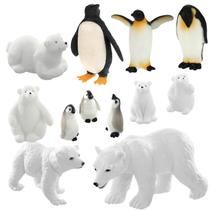 Conjunto de estatuetas Sumind Realistic Polar Animal Bear Penguin x12