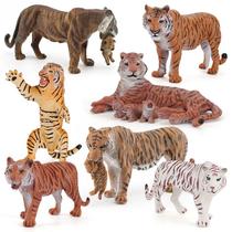 Conjunto de estatuetas Tiger, 7 peças, realista, PVC, educacional para crianças Conjunto de estatuetas Tiger, 7 peças, realista, PVC, educacional para crianças
