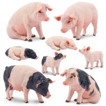 Conjunto de estatuetas Toymany Pig Farm Animal, 8 peças para crianças e bebês Conjunto de estatuetas Toymany Pig Farm Animal, 8 peças para crianças e bebês