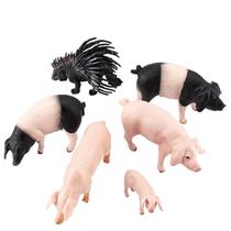 Conjunto de estatuetas Vietnam Pig, 6 peças, modelos realistas de PVC Conjunto de estatuetas Vietnam Pig, 6 peças, modelos realistas de PVC