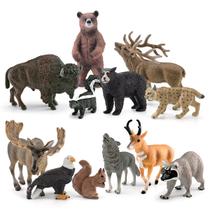 Conjunto de estatuetas Wild Animal, 12 peças de PVC, realistas, educacionais para crianças Conjunto de estatuetas Wild Animal, 12 peças de PVC, realistas, educacionais para crianças