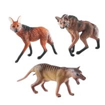Conjunto de estatuetas Wild Animal, 3 peças, Arctic Fox Wolf, PVC Conjunto de estatuetas Wild Animal, 3 peças, Arctic Fox Wolf, PVC