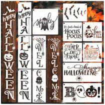 Conjunto de estêncil Boqon Halloween para pintura em placa de porta de madeira Conjunto de estêncil Boqon Halloween para pintura em placa de porta de madeira
