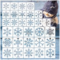 Conjunto de estêncil de floco de neve de Natal Boqon de 30 peças, 7,5-10 cm Conjunto de estêncil de floco de neve de Natal Boqon de 30 peças, 7,5-10 cm
