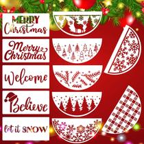 Conjunto de estêncil SUNVERSE Christmas para pintura em madeira, 12 unidades