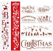 Conjunto de estêncil Yamcyh, 12 peças de pintura de Natal e artesanato de Natal