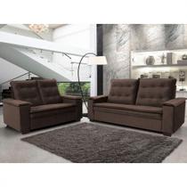 Conjunto De Estofado Porto 3 2 Lugares Hellen Marrom/Café
