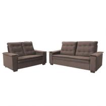 Conjunto De Estofado Porto 3 E 2 Lugares Platinum Tabaco