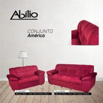 Conjunto de Estofados 2 e 3 lugares América Abílio Bordo Conjunto de Estofados 2 e 3 lugares América Abílio Bordo