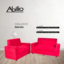 Conjunto de Estofados Gabriela Bordo 2 e 3 Lugares Abílio - Abílio Estofados