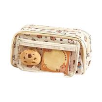 Conjunto De Estojo De Lápis De 4 Peças Com Design De Capivara, Grande Capacidade, Bolsa De