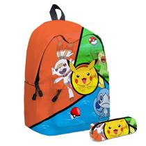 Conjunto de estojo e mochila Pokémon Pikachu para crianças