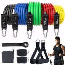 Conjunto de exercícios Resistance Bands para homens e mulheres com alças pesado de 150 libras, kit de tubo elástico de 11 peças para academia e casa, treinamento de força, ioga, terapia de pilates para pernas, sistemas de força torácica