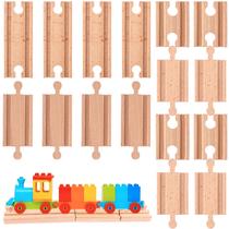 Conjunto de expansão de trilhos de trem de madeira, 16 unidades para trens de brinquedo