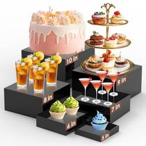 Conjunto de expositores Buffet Risers Ngdiluxury Acrylic Cube, 6 unidades