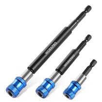 Conjunto de extensão de brocas WORKPRO Magnetic, 3 unidades hexagonais de 1/4” Conjunto de extensão de brocas WORKPRO Magnetic, 3 unidades hexagonais de 1/4”