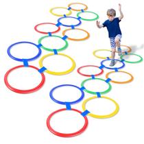 Conjunto de exterior Woanger Hopscotch com 20 argolas e anéis de 28 cm Conjunto de exterior Woanger Hopscotch com 20 argolas e anéis de 28 cm