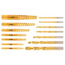 Conjunto de extrator de parafusos KAKILFOB 14PCS Conjunto de brocas para mão esquerda