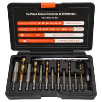 Conjunto de extrator de parafusos UYECOVE 14PCS com gravador de carboneto de tungstênio