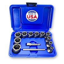Conjunto de extratores de parafusos ROCKETSOCKET Turbo Sockets 13 peças Conjunto de extratores de parafusos ROCKETSOCKET Turbo Sockets 13 peças