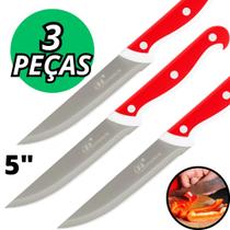 Conjunto de Faca de Cozinha Reforçada 5 Polegadas Inox Inteiriça Multiuso Uso Diário