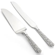Conjunto de faca e servidor para bolo de casamento Dicunoy Silver, 2 peças
