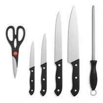 Conjunto de Faca Inox e Preto 7 Peças UD140