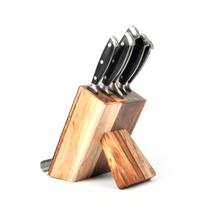 Conjunto de Facas 5 peças Cozinha Gourmet Linha Premium e Cepo de Madeira