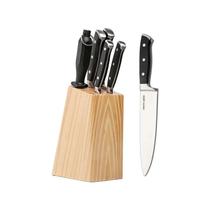 Conjunto de Facas 6 Peças com Cepo Infinity em Aço Inox Brinox