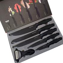 Conjunto De Facas 6 Peças Profissionais Antiaderente Cor Pre