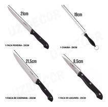 Conjunto De Facas 7 Pcs Clink Linha Cheff Aço Inox