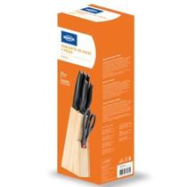 Conjunto de facas 7 peças com cepo Cross Preto 2556/111