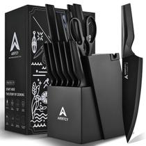 Conjunto de facas Artcy Kitchen com afiador embutido, 15 unidades com bloco