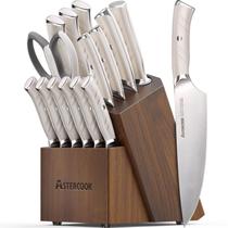 Conjunto de facas Astercook 15 unidades com bloco de aço de alto carbono