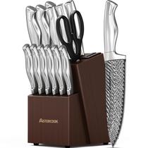 Conjunto de facas Astercook de 15 peças com bloco afiador embutido