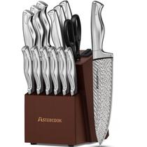 Conjunto de facas Astercook de 15 peças com bloco de aço inoxidável alemão