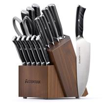 Conjunto de facas Astercook Kitchen, 15 peças com bloco de aço alemão