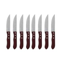 Conjunto de facas carne restaurante para churrasco Inox Jumbo 8 Peças