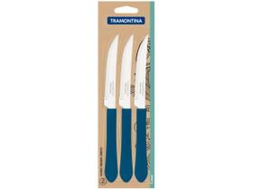 Conjunto de Facas Churrasco Tramontina Leme Lâminas Inox e Cabos de Polipropileno Azul Oceano 3 Pç Conjunto de Facas Churrasco Tramontina Leme Lâminas Inox e Cabos de Polipropileno Azul Oceano 3 Pç