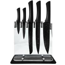 Conjunto de Facas com Suporte Preto 6 Peças Wincy