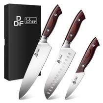 Conjunto de facas DDF IoHEF Faca de cozinha Professional Chef de 3 peças