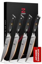 Conjunto de facas de bife Zennish Quartz Series, 4 peças, 13 cm, Damasco Conjunto de facas de bife Zennish Quartz Series, 4 peças, 13 cm, Damasco