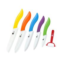 Conjunto De Facas De Cerâmica Com Cabo Colorido 3 4 5 6 Polegadas Afiadas E Não Ferrujáveis Para