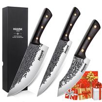 Conjunto de Facas de Chef Huusk em Aço Carbono Japonês 3 Peças Conjunto de Facas de Chef Huusk em Aço Carbono Japonês 3 Peças